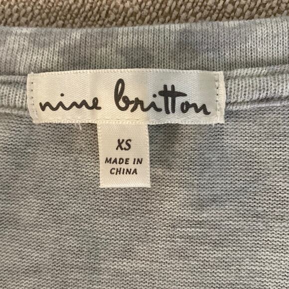 Nine Britton Gray Leopard Print Side Tie Top Size XS - Picture 4 of 6